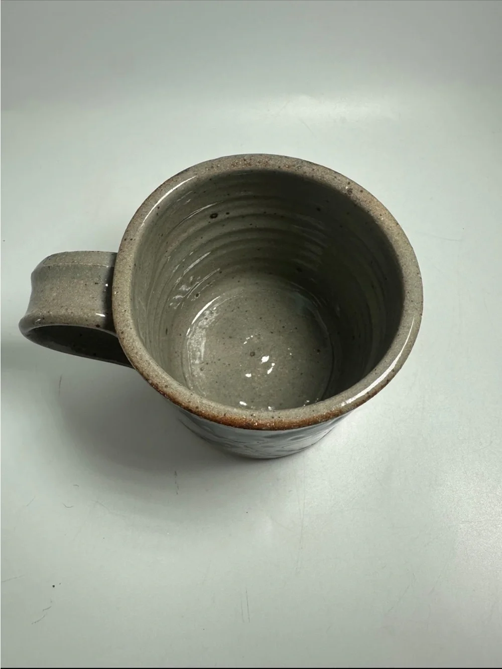 Handcrafted Stoneware Blue Speckled Cat Pottery Coffee Mug Unique